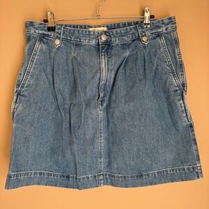 Madewell Denim Pleated Jean Skirt in Upton Wash with Pockets Size 32